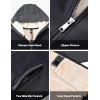 MoFiz Kids Fleece Jackets Sherpa Lined Hoodie Jacket Hooded Zip up Sweatshirt Coats for Boys Girls Winter Casual Outerwear(Black+grey)