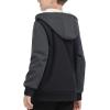 MoFiz Kids Fleece Jackets Sherpa Lined Hoodie Jacket Hooded Zip up Sweatshirt Coats for Boys Girls Winter Casual Outerwear(Black+grey)