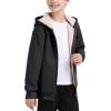 MoFiz Kids Fleece Jackets Sherpa Lined Hoodie Jacket Hooded Zip up Sweatshirt Coats for Boys Girls Winter Casual Outerwear(Deep Grey)