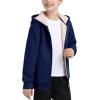 MoFiz Kids Fleece Jackets Sherpa Lined Hoodie Jacket Hooded Zip up Sweatshirt Coats for Boys Girls Winter Casual Outerwear(Navy Blue)