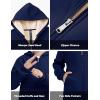 MoFiz Kids Fleece Jackets Sherpa Lined Hoodie Jacket Hooded Zip up Sweatshirt Coats for Boys Girls Winter Casual Outerwear(Navy Blue)