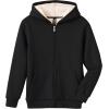 MoFiz Kids Sherpa Lined Hoodie Fleece Jacket Boys Girls Warm Sweatshirt Full Zip Hooded Soft Winter Coat School Outerwear(Black)