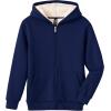 MoFiz Kids Sherpa Lined Hoodie Fleece Jacket Boys Girls Warm Sweatshirt Full Zip Hooded Soft Winter Coat School Outerwear(Navy Blue)