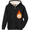 MoFiz Kids Fleece Jackets Sherpa Lined Hoodie Jacket Hooded Zip up Sweatshirt Coats for Boys Girls Winter Casual Outerwear(Black)