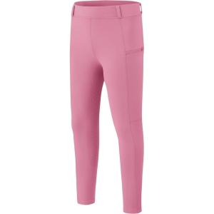 MoFiz Girls Horse Riding Pants Summer Full Seat Silicone Kids Equestrian Breeches Youth Schooling Tights Zipper Pockets(A06-pink)