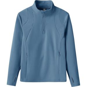 MoFiz Girls Long Sleeve Equestrian Riding Shirt Soft Thermal Half Zip Fleece Lined Jacket for Winter Horseback Riding Kids(Blue)