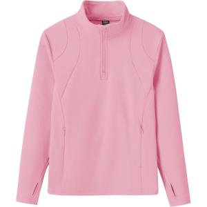 MoFiz Girls Long Sleeve Equestrian Riding Shirt Soft Thermal Half Zip Fleece Lined Jacket for Winter Horseback Riding Kids(Pink)