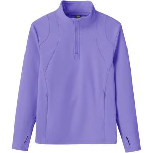 MoFiz Girls Long Sleeve Equestrian Riding Shirt Soft Thermal Half Zip Fleece Lined Jacket for Winter Horseback Riding Kids(Purple)