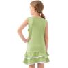 MoFiz Girls Tennis Golf Dress Outfit Sleeveless Tank Top Sets Athletic Dresses with Shorts Pockets(Light Green)