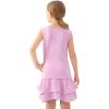 MoFiz Girls Tennis Golf Dress Outfit Sleeveless Tank Top Sets Athletic Dresses with Shorts Pockets(Light Pink)
