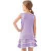 MoFiz Girls Tennis Golf Dress Outfit Sleeveless Tank Top Sets Athletic Dresses with Shorts Pockets(Light Purple)