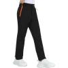 MoFiz Kids Waterproof Snow Ski Pants Kids Winter Warm Fleece Snowboard Pants Girls Elastic Waist Outdoor Hiking Pants(Zip-black 2)