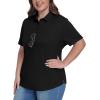 MoFiz Women’s Plus Size Golf Polo Shirts Collared Short Sleeve Golf Shirts Casual Athletic Tennis Workout Tops(Black)