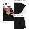 MoFiz Women’s Plus Size Golf Polo Shirts Collared Short Sleeve Golf Shirts Casual Athletic Tennis Workout Tops(Black)