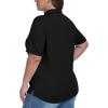 MoFiz Women’s Plus Size Golf Polo Shirts Collared Short Sleeve Golf Shirts Casual Athletic Tennis Workout Tops(Black)