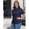 MoFiz Women’s Plus Size Golf Polo Shirts Collared Short Sleeve Golf Shirts Casual Athletic Tennis Workout Tops(Navy Blue)