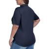 MoFiz Women’s Plus Size Golf Polo Shirts Collared Short Sleeve Golf Shirts Casual Athletic Tennis Workout Tops(Navy Blue)