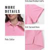 MoFiz Women’s Plus Size Golf Polo Shirts Collared Short Sleeve Golf Shirts Casual Athletic Tennis Workout Tops(Pink)