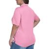 MoFiz Women’s Plus Size Golf Polo Shirts Collared Short Sleeve Golf Shirts Casual Athletic Tennis Workout Tops(Pink)