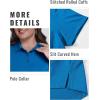MoFiz Women’s Plus Size Golf Polo Shirts Collared Short Sleeve Golf Shirts Casual Athletic Tennis Workout Tops(Sea Blue)