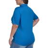 MoFiz Women’s Plus Size Golf Polo Shirts Collared Short Sleeve Golf Shirts Casual Athletic Tennis Workout Tops(Sea Blue)
