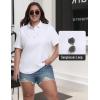 MoFiz Women’s Plus Size Golf Polo Shirts Collared Short Sleeve Golf Shirts Casual Athletic Tennis Workout Tops(White)