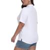 MoFiz Women’s Plus Size Golf Polo Shirts Collared Short Sleeve Golf Shirts Casual Athletic Tennis Workout Tops(White)