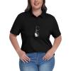 MoFiz Women’s Plus Size Golf Polo Shirts Collared Short Sleeve Golf Shirts Casual Athletic Tennis Workout Tops(Black)