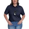 MoFiz Women’s Plus Size Golf Polo Shirts Collared Short Sleeve Golf Shirts Casual Athletic Tennis Workout Tops(Navy Blue)