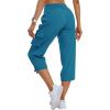 MoFiz Women’s Cargo Capris Pants Loose Fit Casual Hiking Pants Lightweight Quick Dry Travel Summer Pants for Women(Blue)