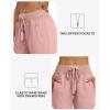 MoFiz Women’s Cargo Capris Pants Loose Fit Casual Hiking Pants Lightweight Quick Dry Travel Summer Pants for Women(Dusty Pink)