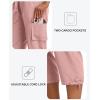 MoFiz Women’s Cargo Capris Pants Loose Fit Casual Hiking Pants Lightweight Quick Dry Travel Summer Pants for Women(Dusty Pink)