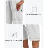 MoFiz Women’s Cargo Capris Pants Loose Fit Casual Hiking Pants Lightweight Quick Dry Travel Summer Pants for Women(White)
