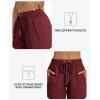 MoFiz Women’s Cargo Capris Pants Loose Fit Casual Hiking Pants Lightweight Quick Dry Travel Summer Pants for Women(Wine Red)