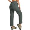 MoFiz Womens Cargo Hiking Pants Water Resistant Lightweight Quick Dry Travel Outdoor Work Trip Pants with Zipper Pockets(Army Green)