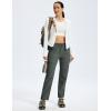 MoFiz Womens Cargo Hiking Pants Water Resistant Lightweight Quick Dry Travel Outdoor Work Trip Pants with Zipper Pockets(Army Green)