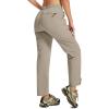 MoFiz Womens Cargo Hiking Pants Water Resistant Lightweight Quick Dry Travel Outdoor Work Trip Pants with Zipper Pockets(Dark Khaki)