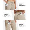 MoFiz Womens Cargo Hiking Pants Water Resistant Lightweight Quick Dry Travel Outdoor Work Trip Pants with Zipper Pockets(Dark Khaki)