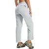 MoFiz Womens Cargo Hiking Pants Water Resistant Lightweight Quick Dry Travel Outdoor Work Trip Pants with Zipper Pockets(Light Gray)