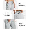 MoFiz Womens Cargo Hiking Pants Water Resistant Lightweight Quick Dry Travel Outdoor Work Trip Pants with Zipper Pockets(Light Gray)