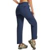MoFiz Womens Cargo Hiking Pants Water Resistant Lightweight Quick Dry Travel Outdoor Work Trip Pants with Zipper Pockets(Navy Blue)