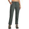 MoFiz Womens Cargo Hiking Pants Water Resistant Lightweight Quick Dry Travel Outdoor Work Trip Pants with Zipper Pockets(Army Green)