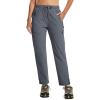 MoFiz Womens Cargo Hiking Pants Water Resistant Lightweight Quick Dry Travel Outdoor Work Trip Pants with Zipper Pockets(Dark Gray)