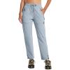 MoFiz Womens Cargo Hiking Pants Water Resistant Lightweight Quick Dry Travel Outdoor Work Trip Pants with Zipper Pockets(Gray)