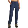 MoFiz Womens Cargo Hiking Pants Water Resistant Lightweight Quick Dry Travel Outdoor Work Trip Pants with Zipper Pockets(Navy Blue)