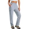 MoFiz Women’s Hiking Cargo Pants Lightweight Quick Dry UPF 50 Water Resistant Fishing Camping Travel Pant with 5 Pockets(Gray)