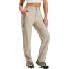 MoFiz Women’s Hiking Cargo Pants Lightweight Quick Dry UPF 50 Water Resistant Fishing Camping Travel Pant with 5 Pockets(Khaki)