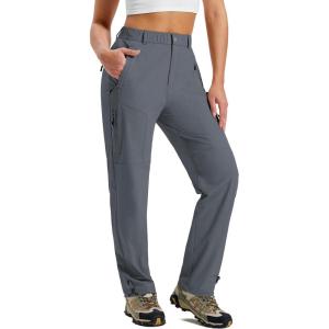 MoFiz Women’s Hiking Cargo Pants Lightweight Quick Dry UPF 50 Water Resistant Fishing Camping Travel Pant with 5 Pockets(Dark Gray)