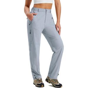 MoFiz Women’s Hiking Cargo Pants Lightweight Quick Dry UPF 50 Water Resistant Fishing Camping Travel Pant with 5 Pockets(Gray)