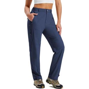 MoFiz Women’s Hiking Cargo Pants Lightweight Quick Dry UPF 50 Water Resistant Fishing Camping Travel Pant with 5 Pockets(Navy)